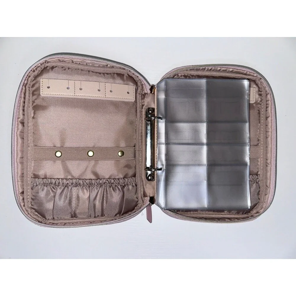 BAGSMART Jewelry Travel Organizer Clear Sleeves Earrings Necklace Holders NWT